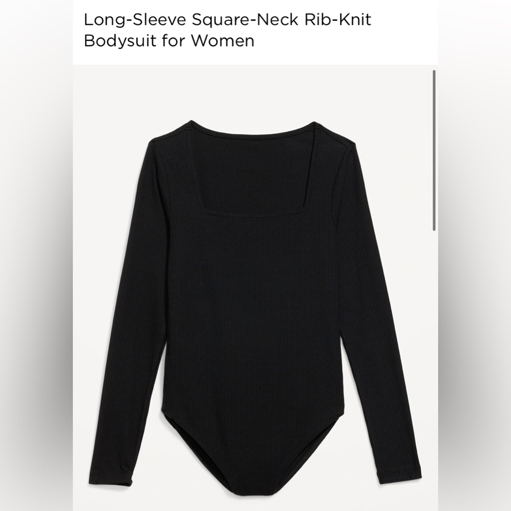 Black long sleeved ribbed body suit, size 2x, new with tags, never worn